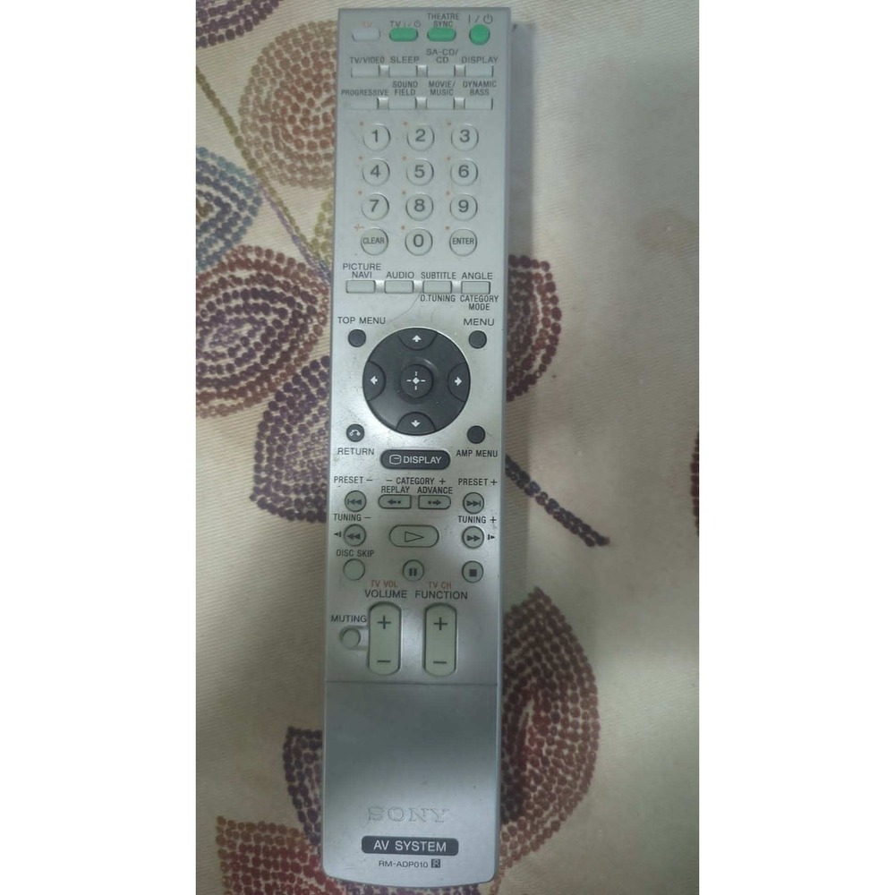 Sony RM-ADP010 AV System Remote Control Silver Home Theater Controller
